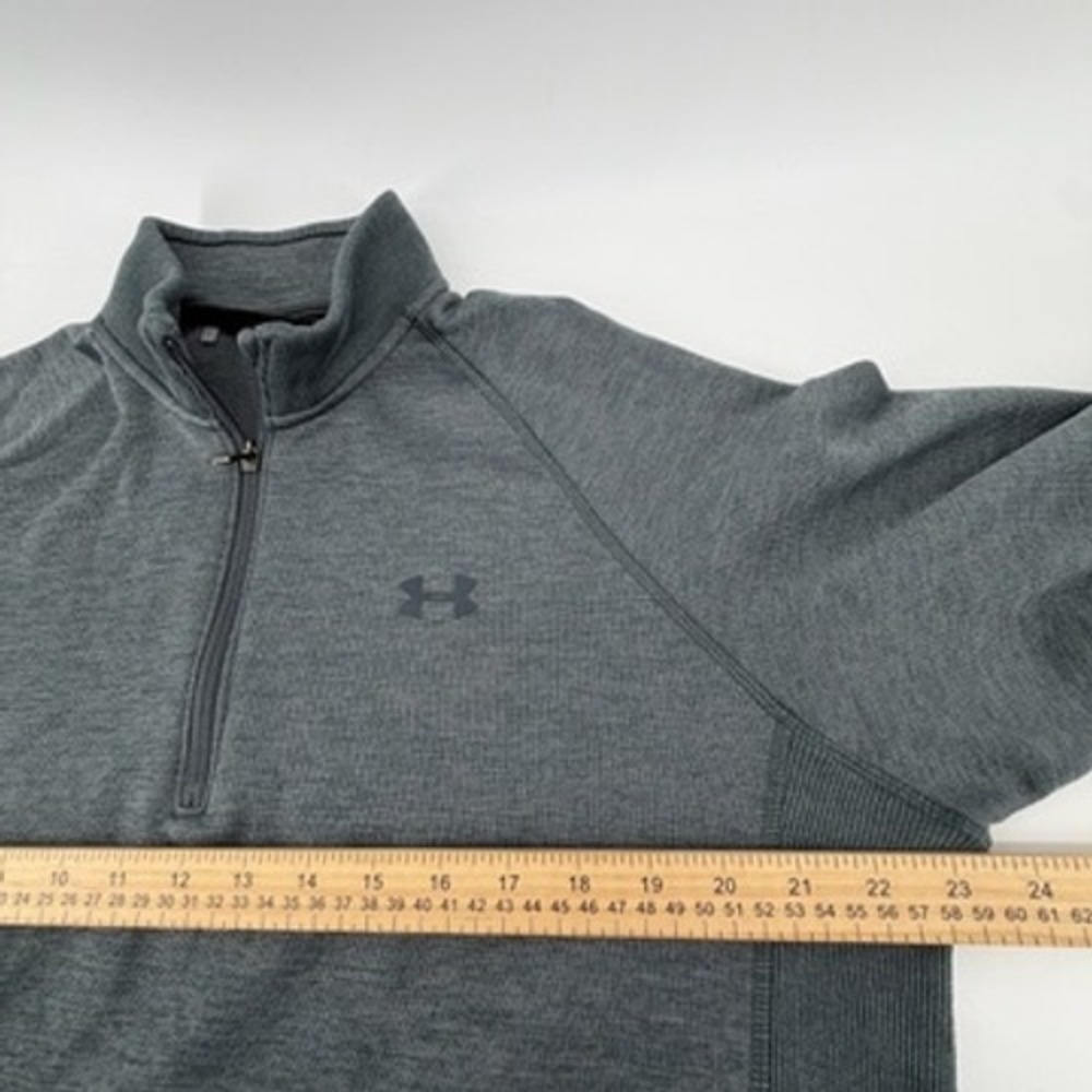 Under Armour Mens ColdGear Quarter Zip Pullover Charcoal‎ Gray Loose Fit Large - Picture 5 of 6